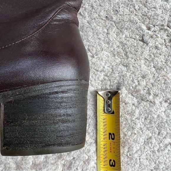 Tara M Brown Leather DIDI Faux Fur Interior Block Heel Rounded Toe Boots Sz 9 - Picture 11 of 14